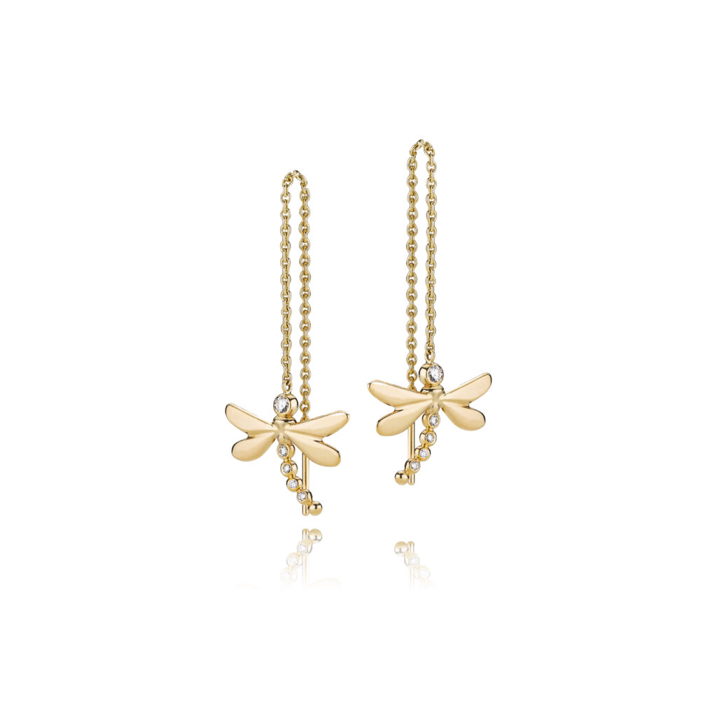 Miss Dragonfly guldsmede øreringe i 14 kt. guld